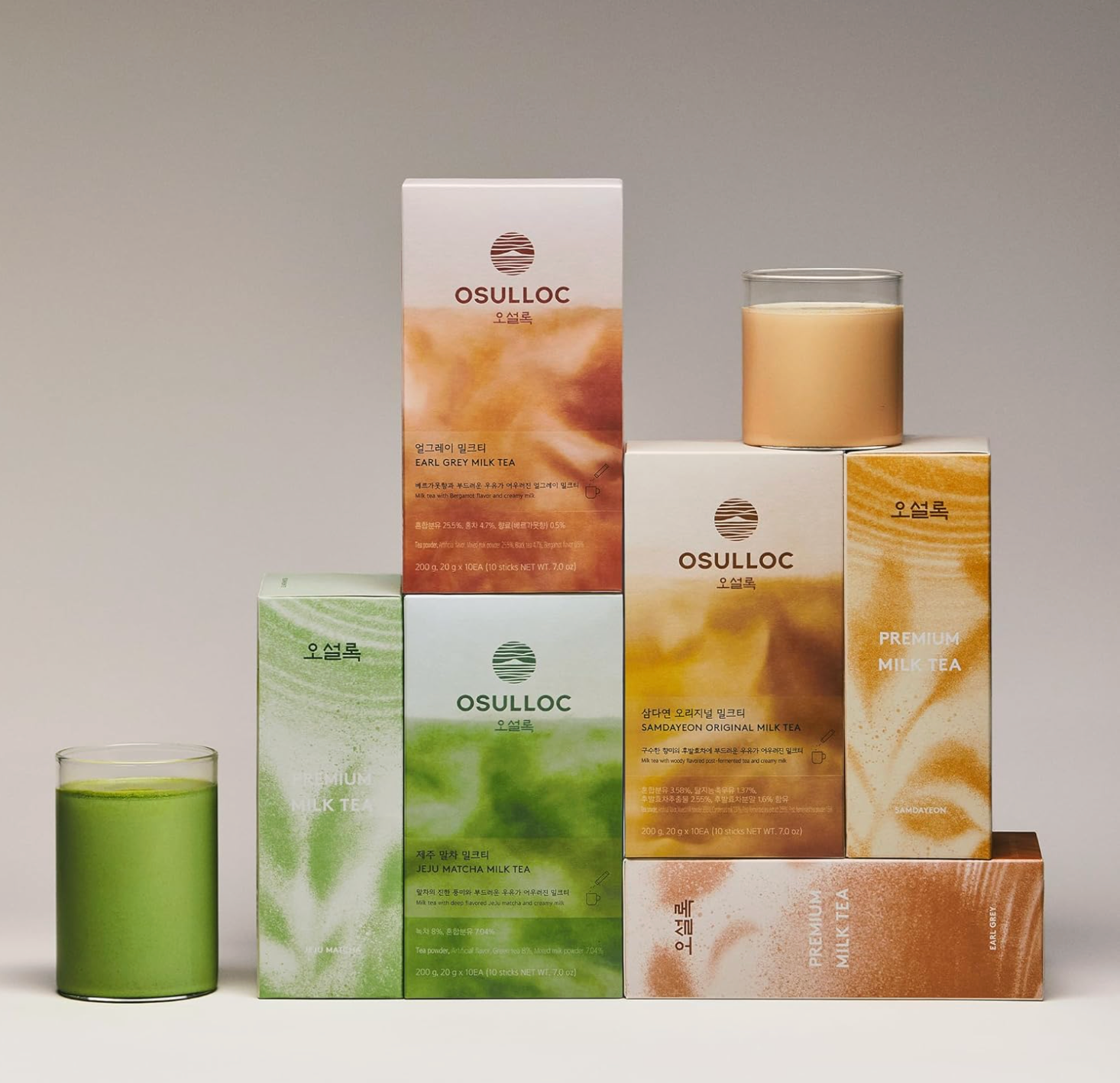 JAPON: OSULLOC TE DE MATCHA CON LECHE DE JEJU ( 7 ONZAS X 10 SOBRES)