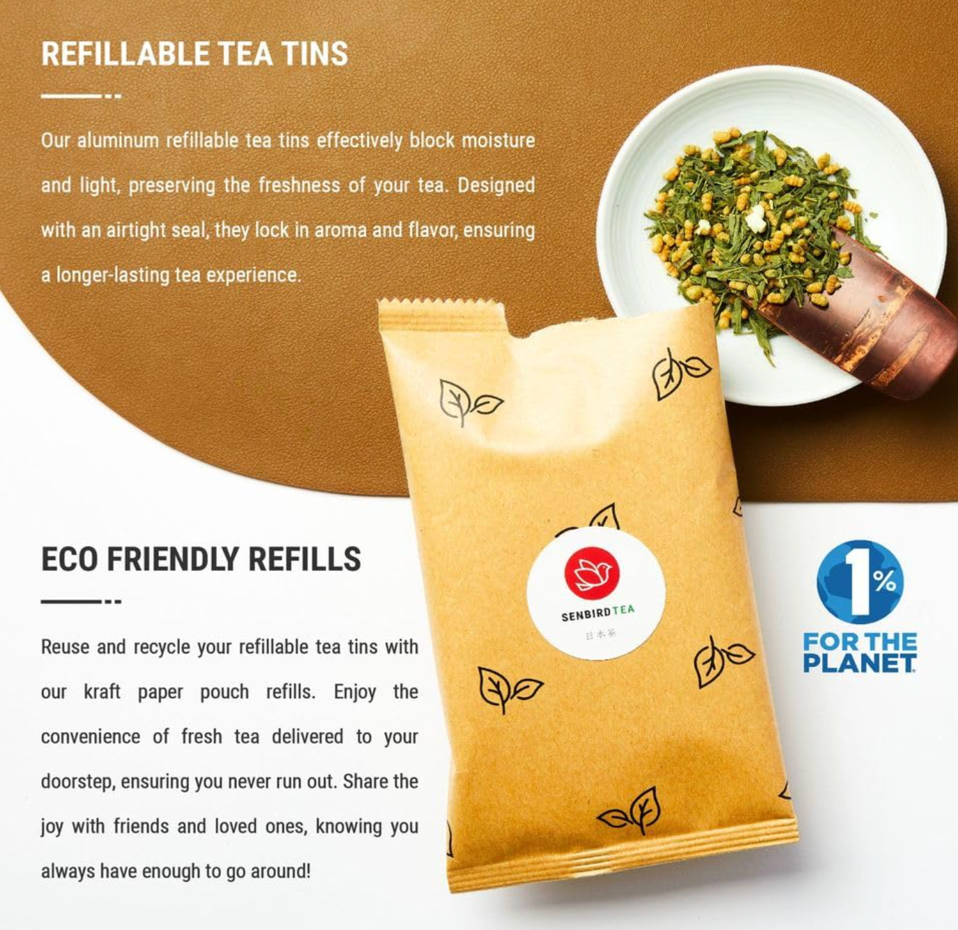 JAPON: SENBIRD GENMAICHA BROWN RICE GREAN TEA C/ MATCHA PREMIUM