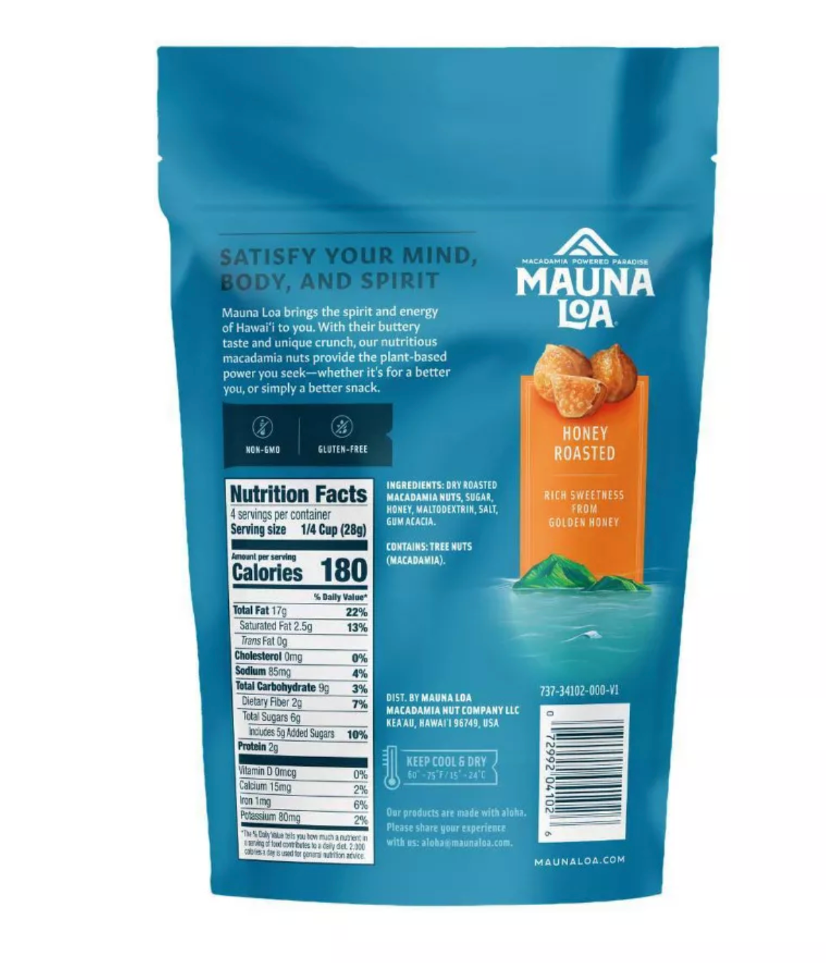 HAWAII: MAUNA LOA HONEY ROASTED MACADAMIA NUTS