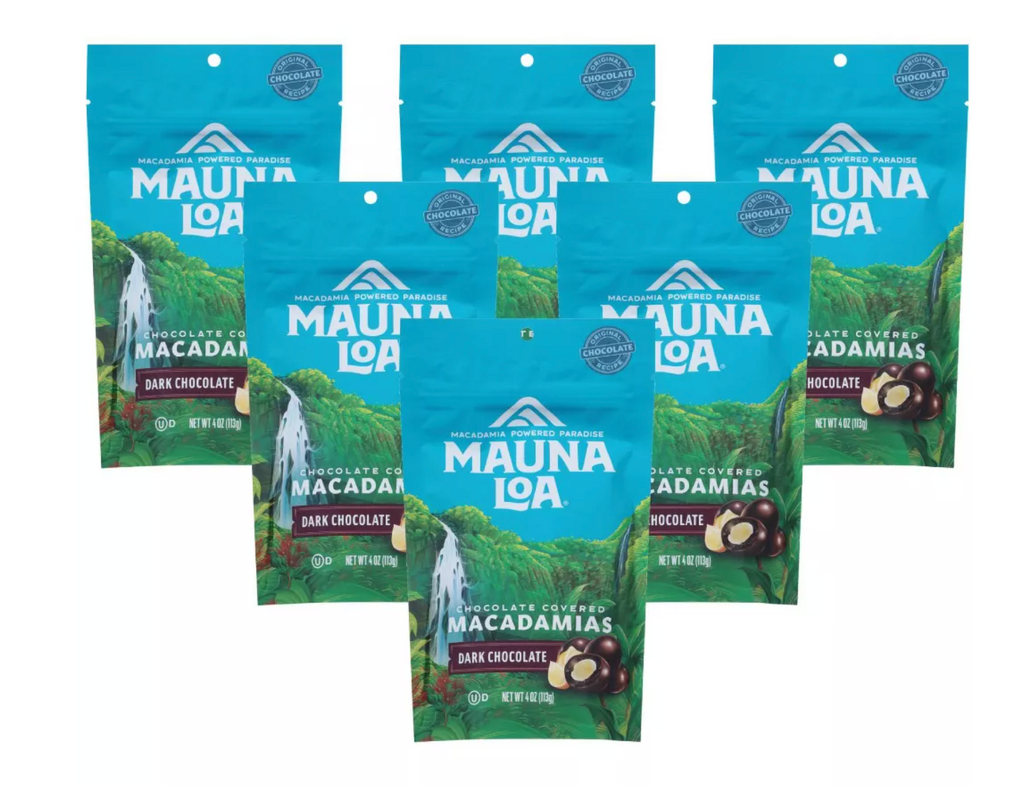 HAWAII: MAUNA LOA  DARK CHOCOLATE MACADAMIA NUTS (6 PACK)