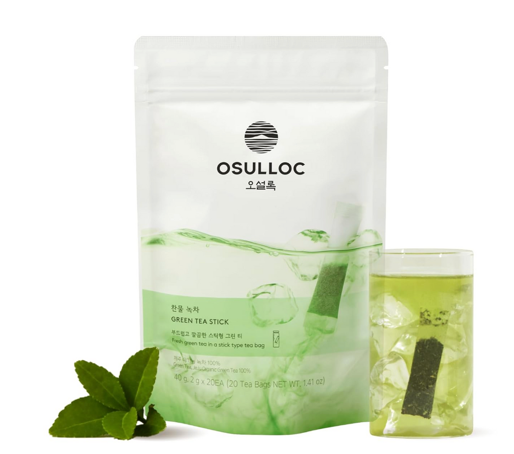 COREA: OSULLOC CAJA DE TE VERDE FRIO TE PURO ORGANICO PREMIUM (20 UNIDADES 50 G)