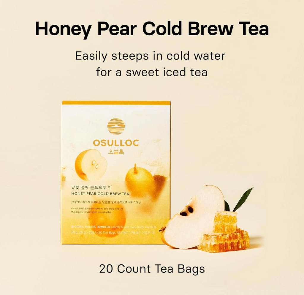 COREA: OSULLOC CAJA DE TE SUNSHINE PERA Y MIEL TE EN FRIO (20 UNIDADES 50 G)