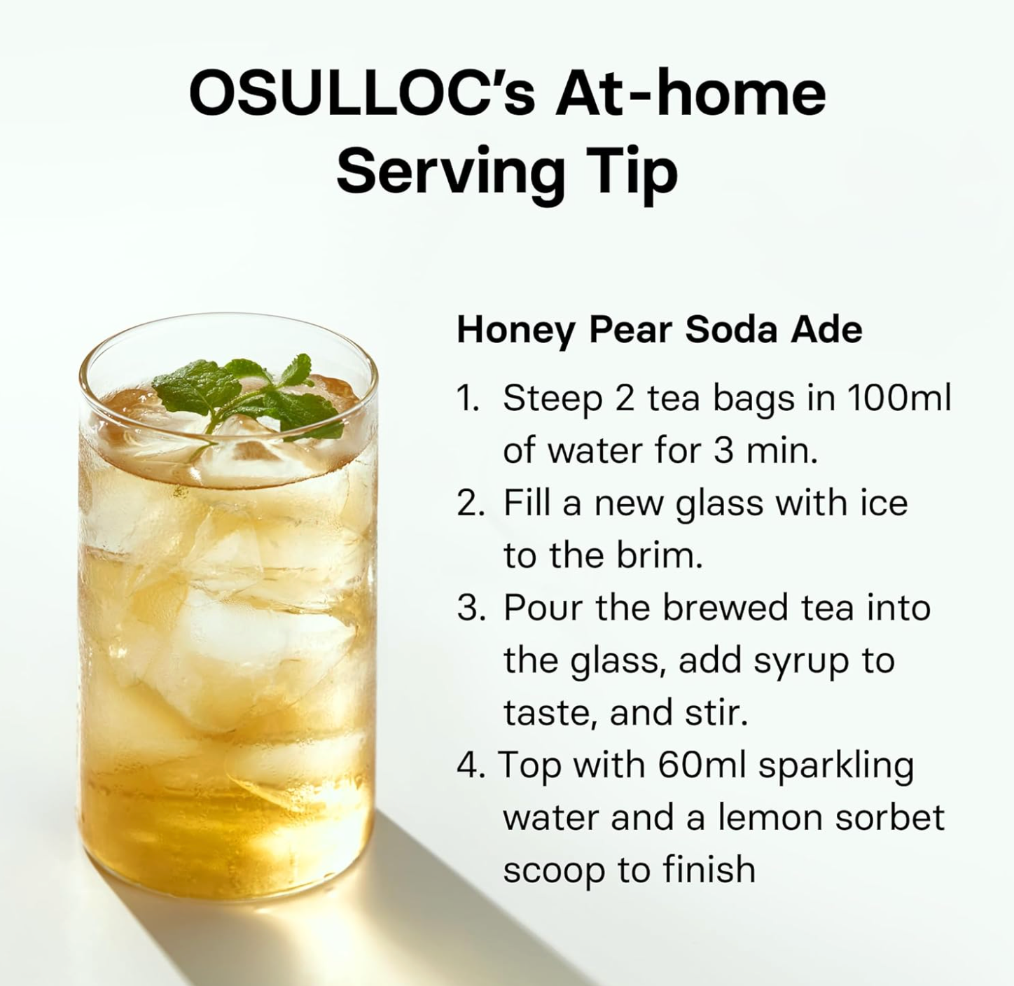 COREA: OSULLOC CAJA DE TE SUNSHINE PERA Y MIEL TE EN FRIO (20 UNIDADES 50 G)