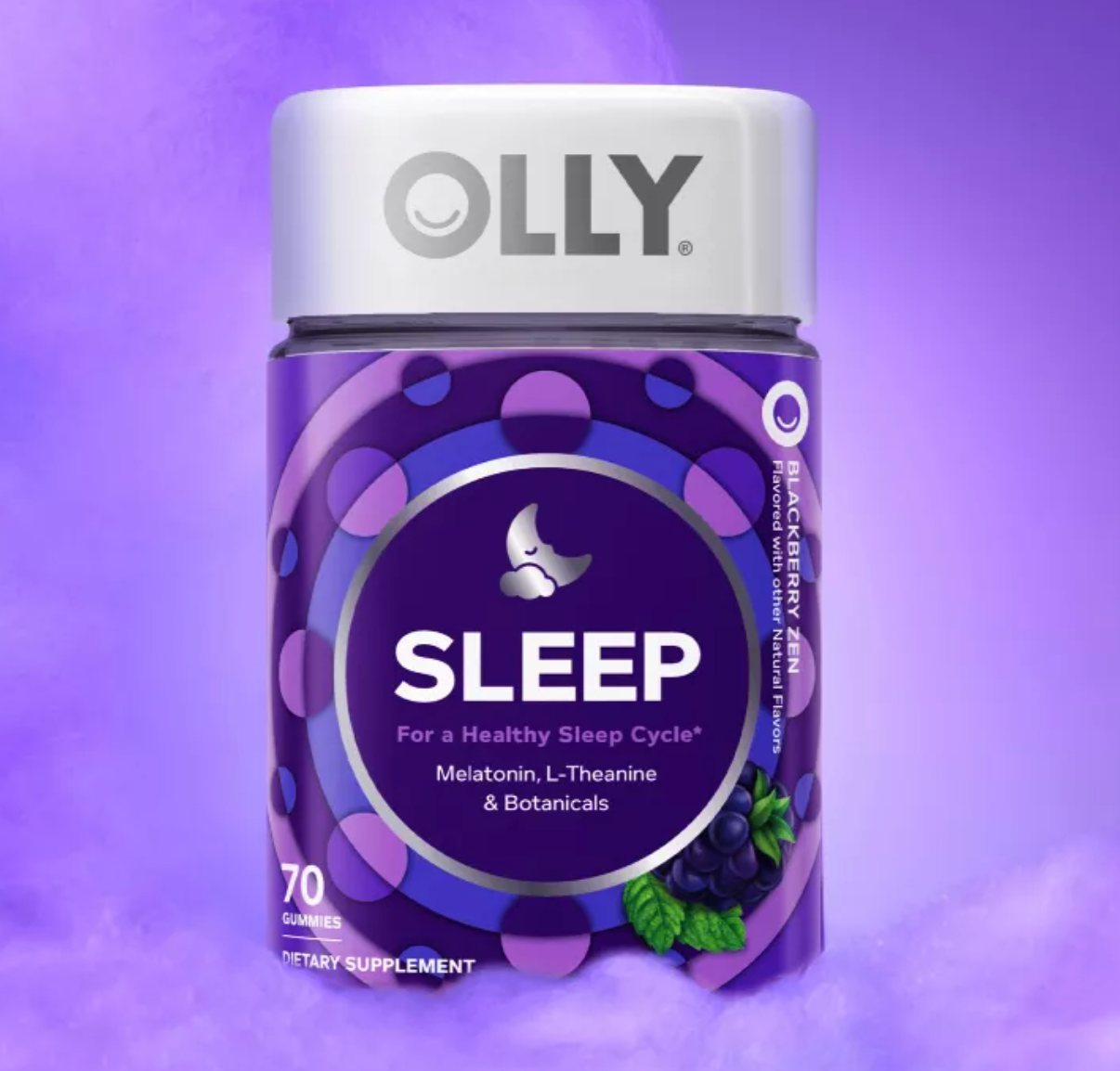 OLLY 3MG MELATONIN SLEEP GUMMIES - BLACKBERRY ZEN - 70CT