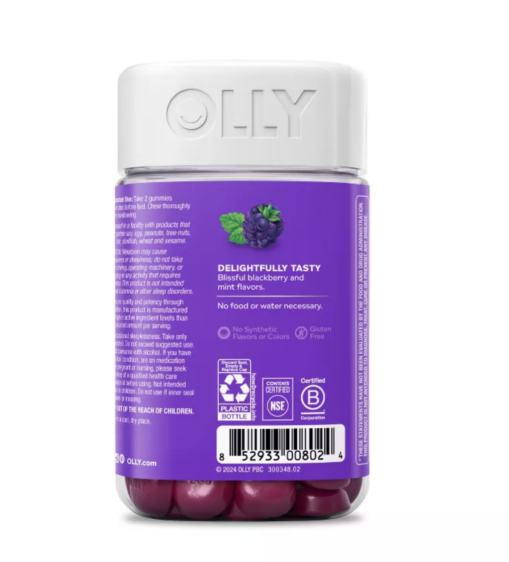OLLY 3MG MELATONIN SLEEP GUMMIES - BLACKBERRY ZEN - 70CT