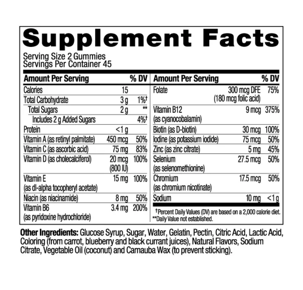 OLLY MEN'S MULTIVITAMIN GUMMY - BLACKBERRY BLITZ