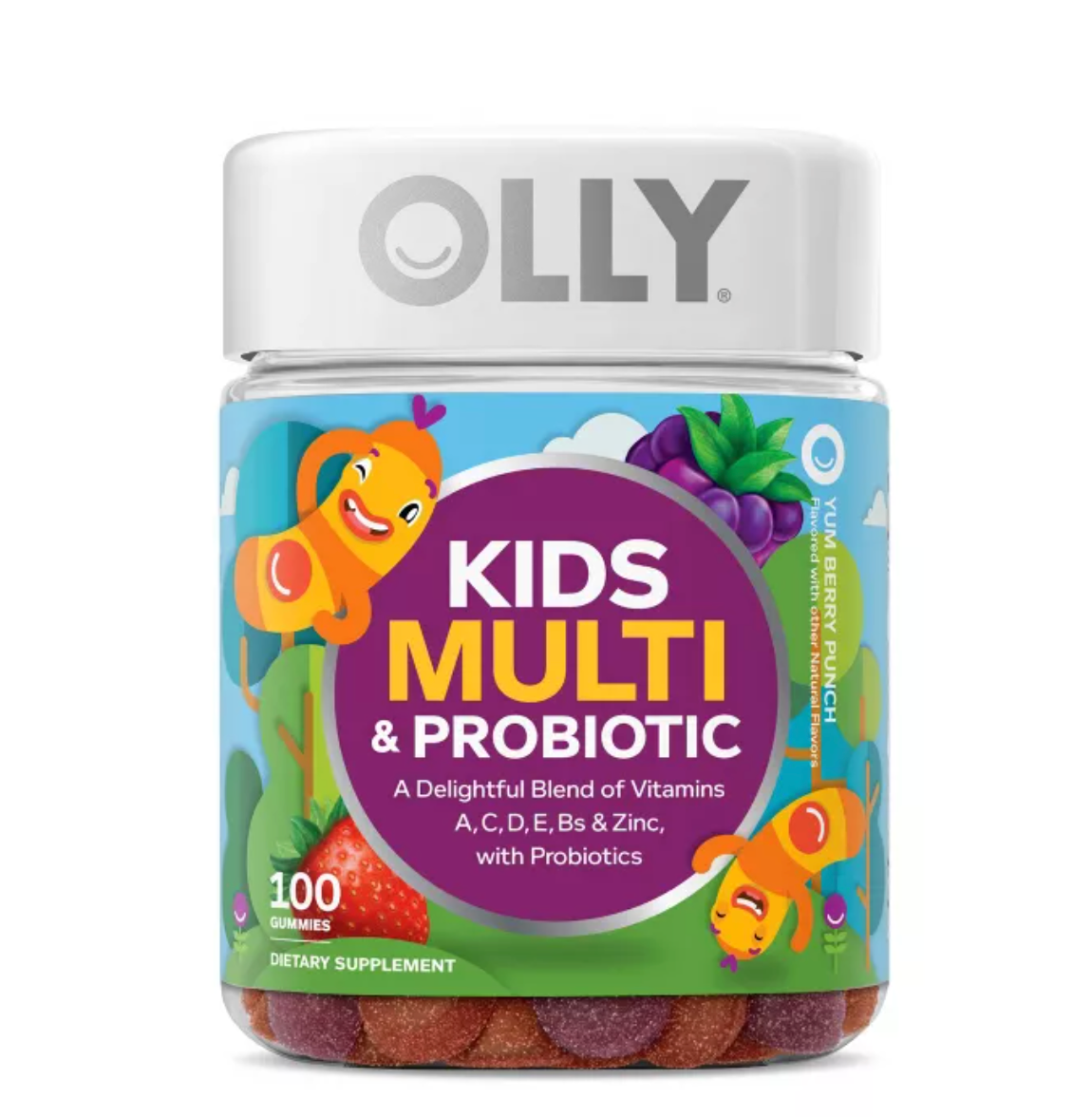 OLLY KIDS' MULTIVITAMIN + PROBIOTIC GUMMIES - BERRY PUNCH