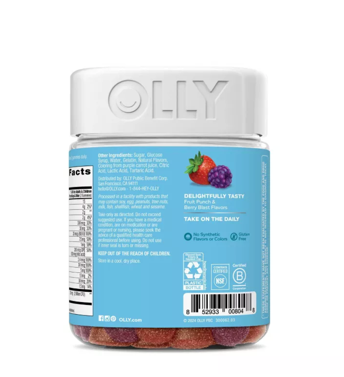 OLLY KIDS' MULTIVITAMIN + PROBIOTIC GUMMIES - BERRY PUNCH