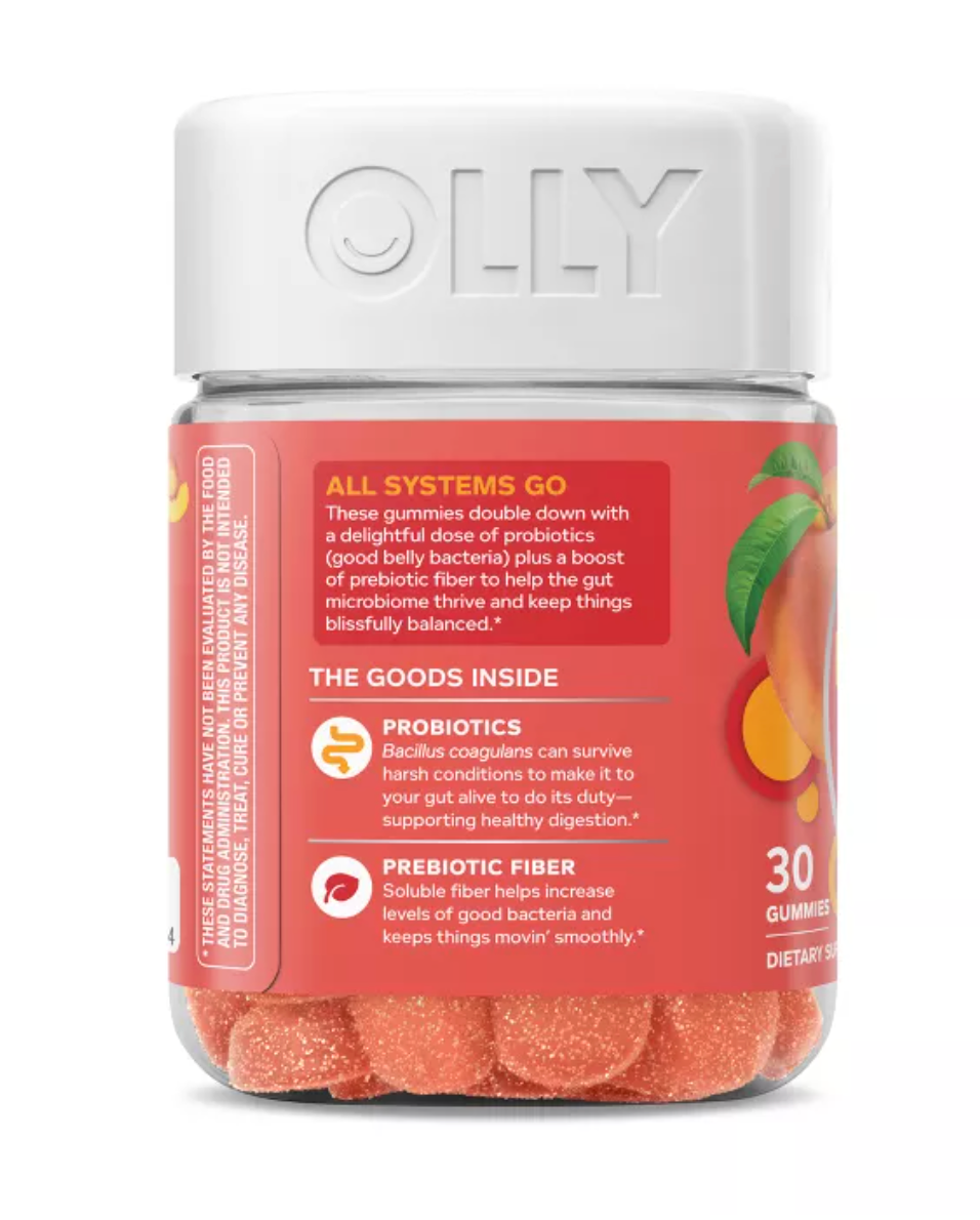 OLLY PROBIOTIC + PREBIOTIC GUMMIES - PEACHY PEACH