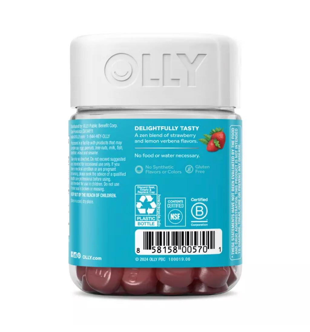 OLLY GOODBYE STRESS GUMMIES WITH GABA, L-THEANINE & LEMON BALM - BERRY VERBENA