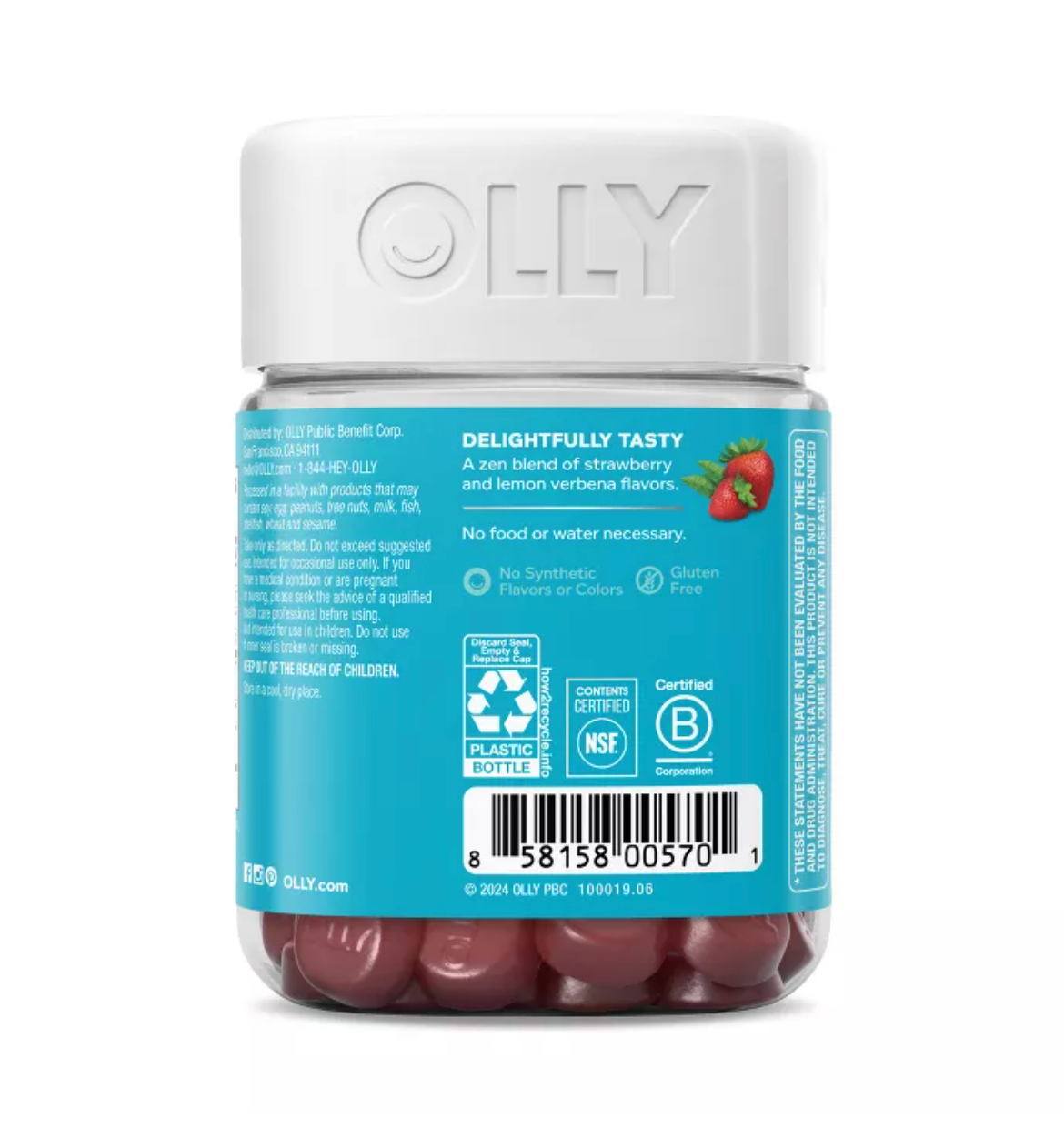 OLLY GOODBYE STRESS GUMMIES WITH GABA, L-THEANINE & LEMON BALM - BERRY VERBENA