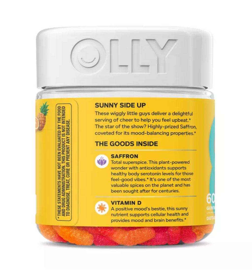 OLLY HELLO HAPPY GUMMY WORM SUPPLEMENTS WITH VITAMIN D AND SAFFRON