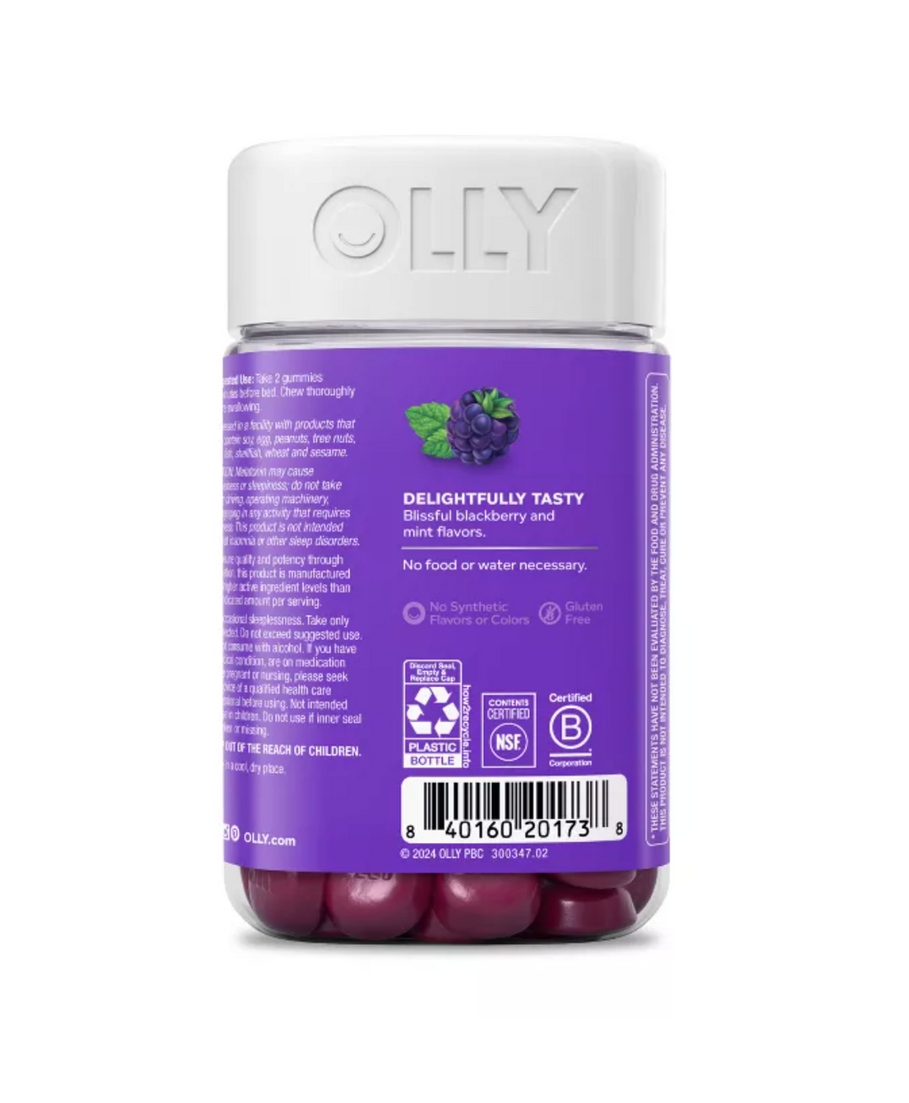 OLLY RESTFUL SLEEP MULTIVITAMINS GUMMIES - BLACKBERRY ZEN