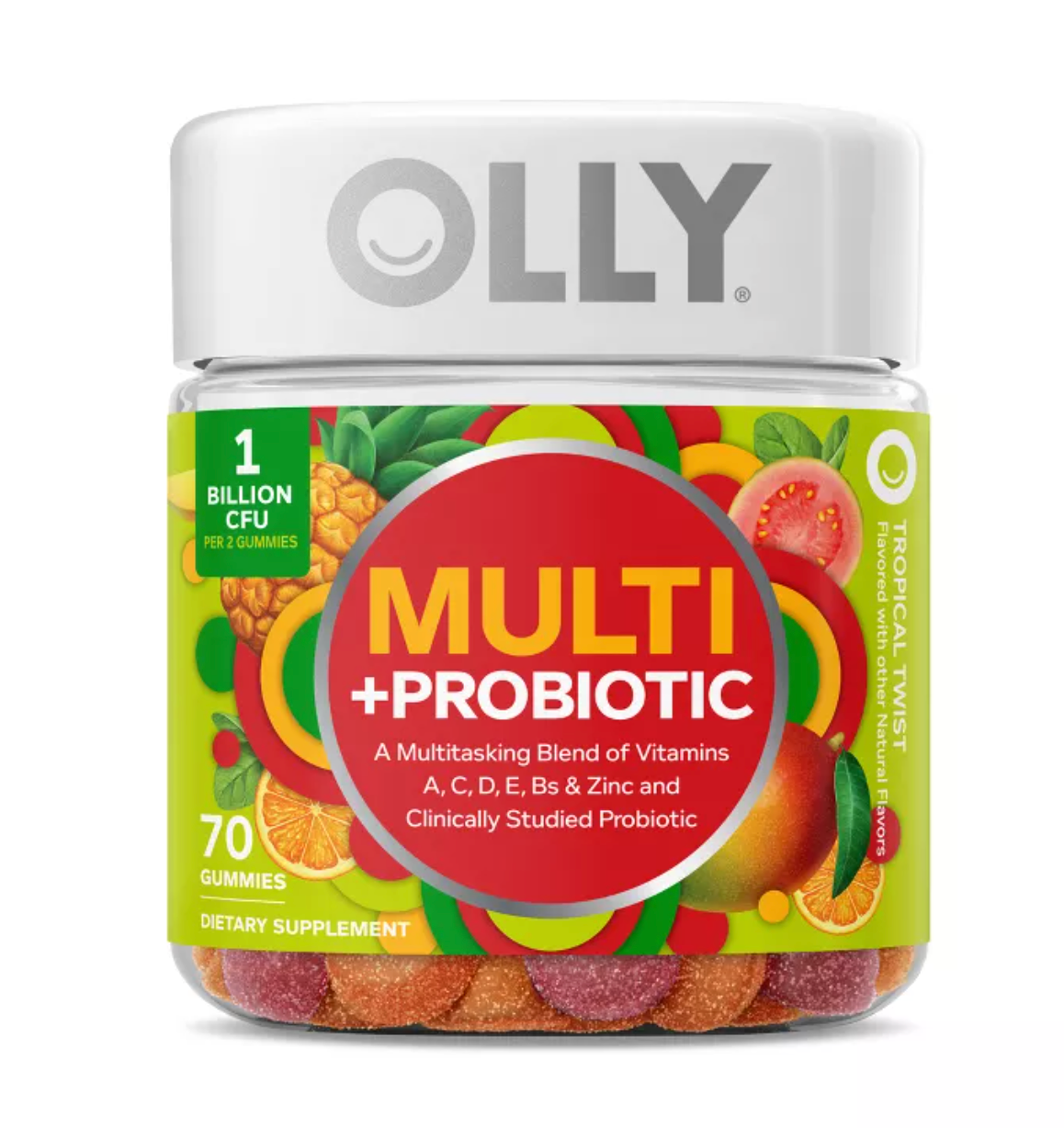 OLLY ADULT MULTIVITAMIN + PROBIOTIC SUPPLEMENT GUMMIES