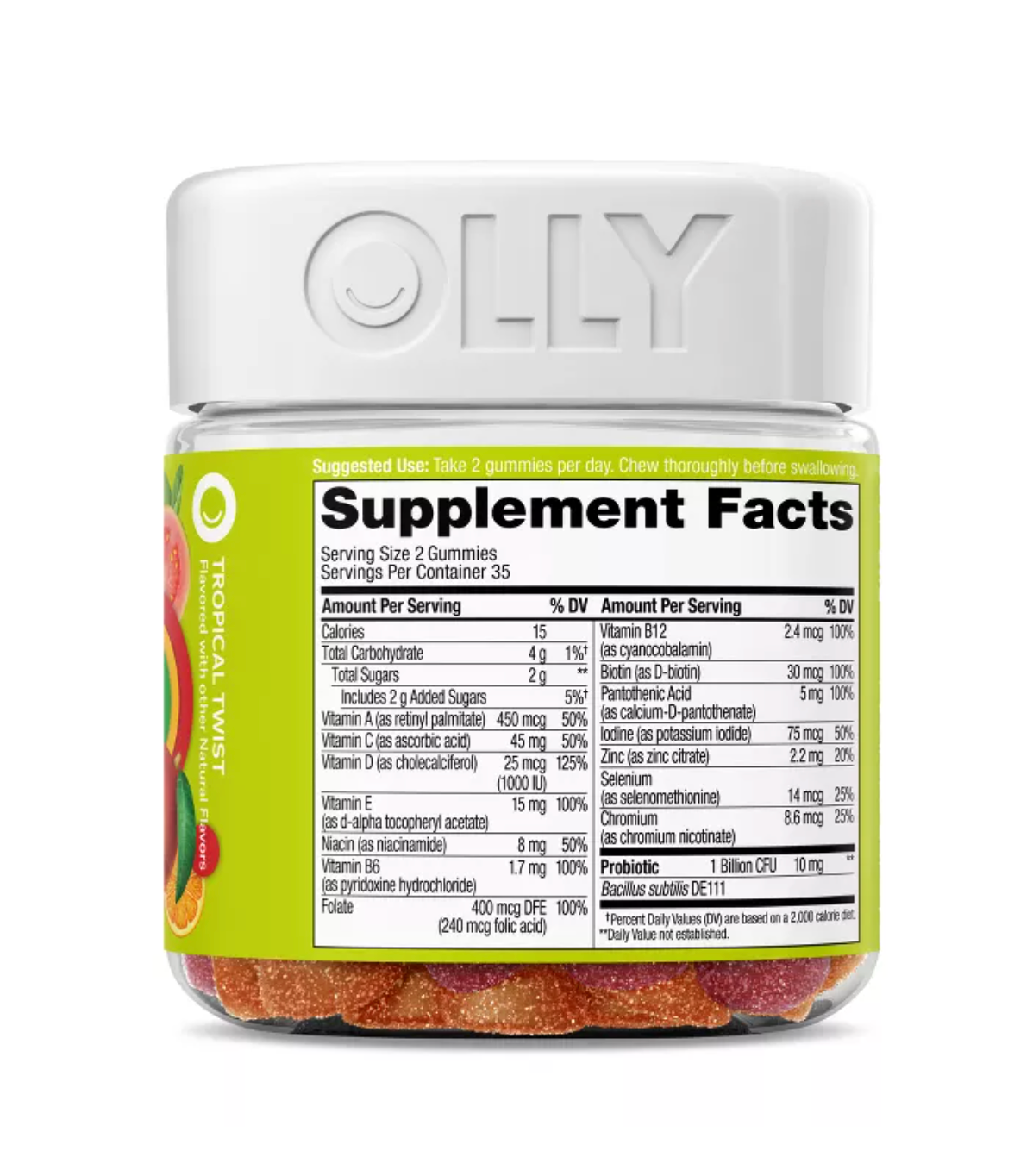 OLLY ADULT MULTIVITAMIN + PROBIOTIC SUPPLEMENT GUMMIES