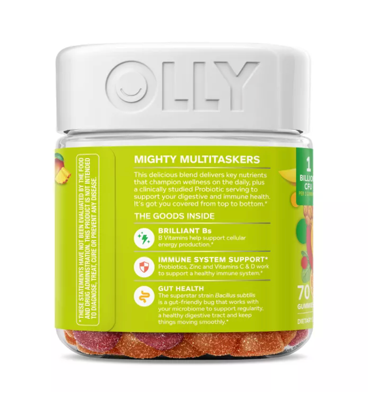 OLLY ADULT MULTIVITAMIN + PROBIOTIC SUPPLEMENT GUMMIES