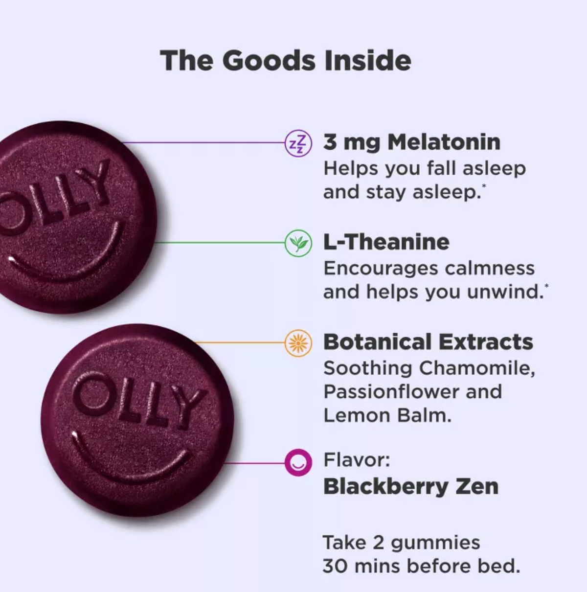 OLLY 3MG MELATONIN SLEEP GUMMIES - BLACKBERRY ZEN
