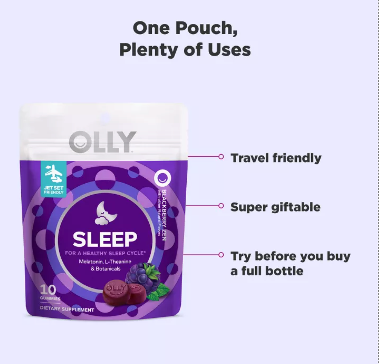 OLLY 3MG MELATONIN SLEEP GUMMIES - BLACKBERRY ZEN