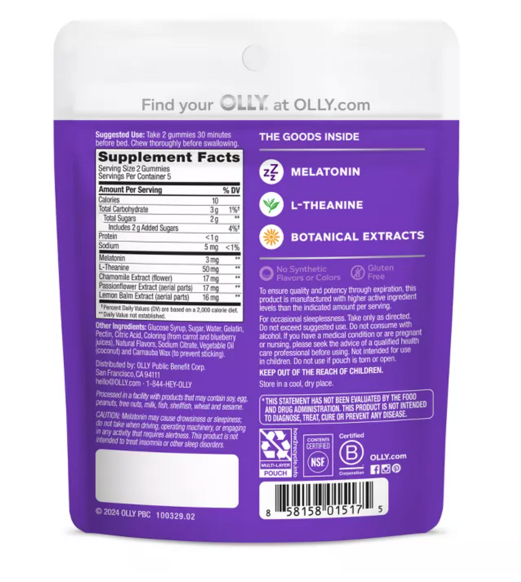 OLLY 3MG MELATONIN SLEEP GUMMIES - BLACKBERRY ZEN