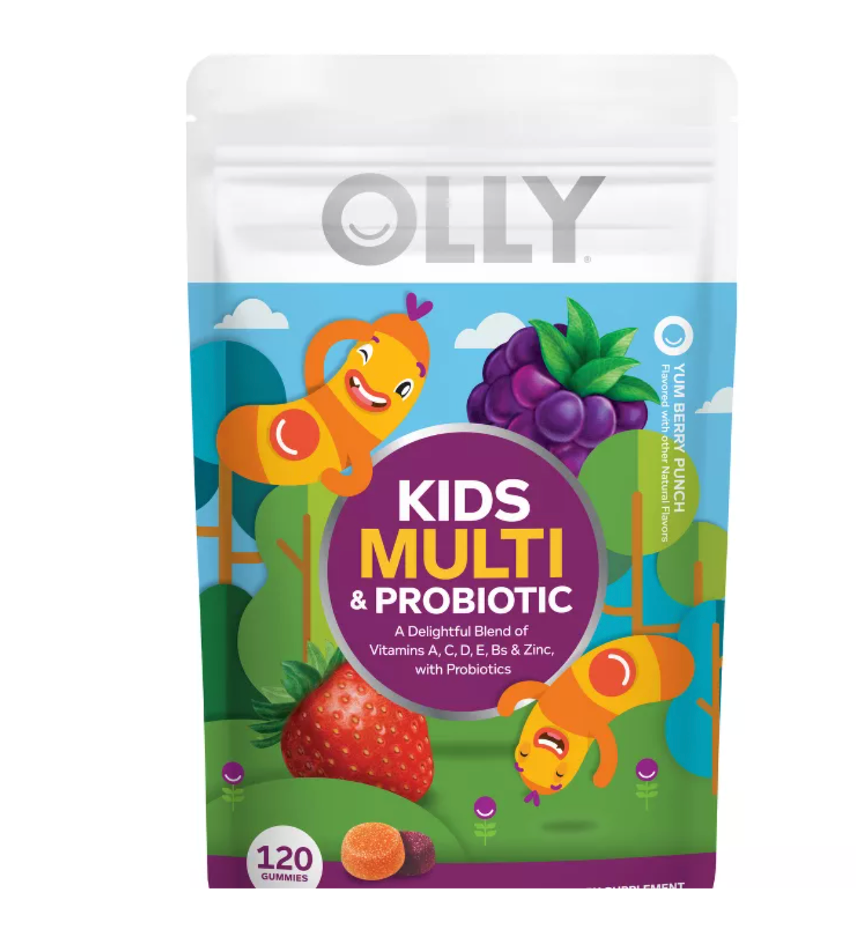OLLY KIDS' MULTIVITAMIN + PROBIOTIC GUMMIES - BERRY PUNCH