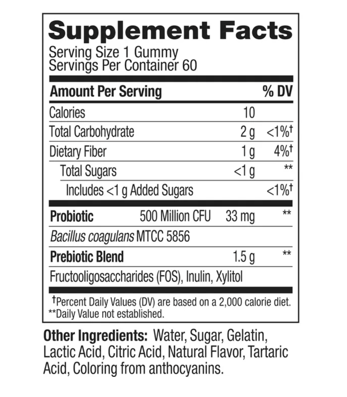 OLLY PROBIOTIC + PREBIOTIC GUMMIES - PEACHY PEACH