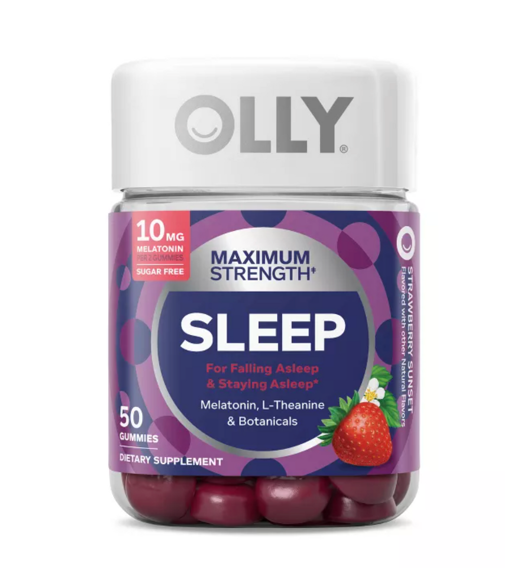OLLY MAXIMUM SLEEP 10MG VEGAN GUMMIES - STRAWBERRY
