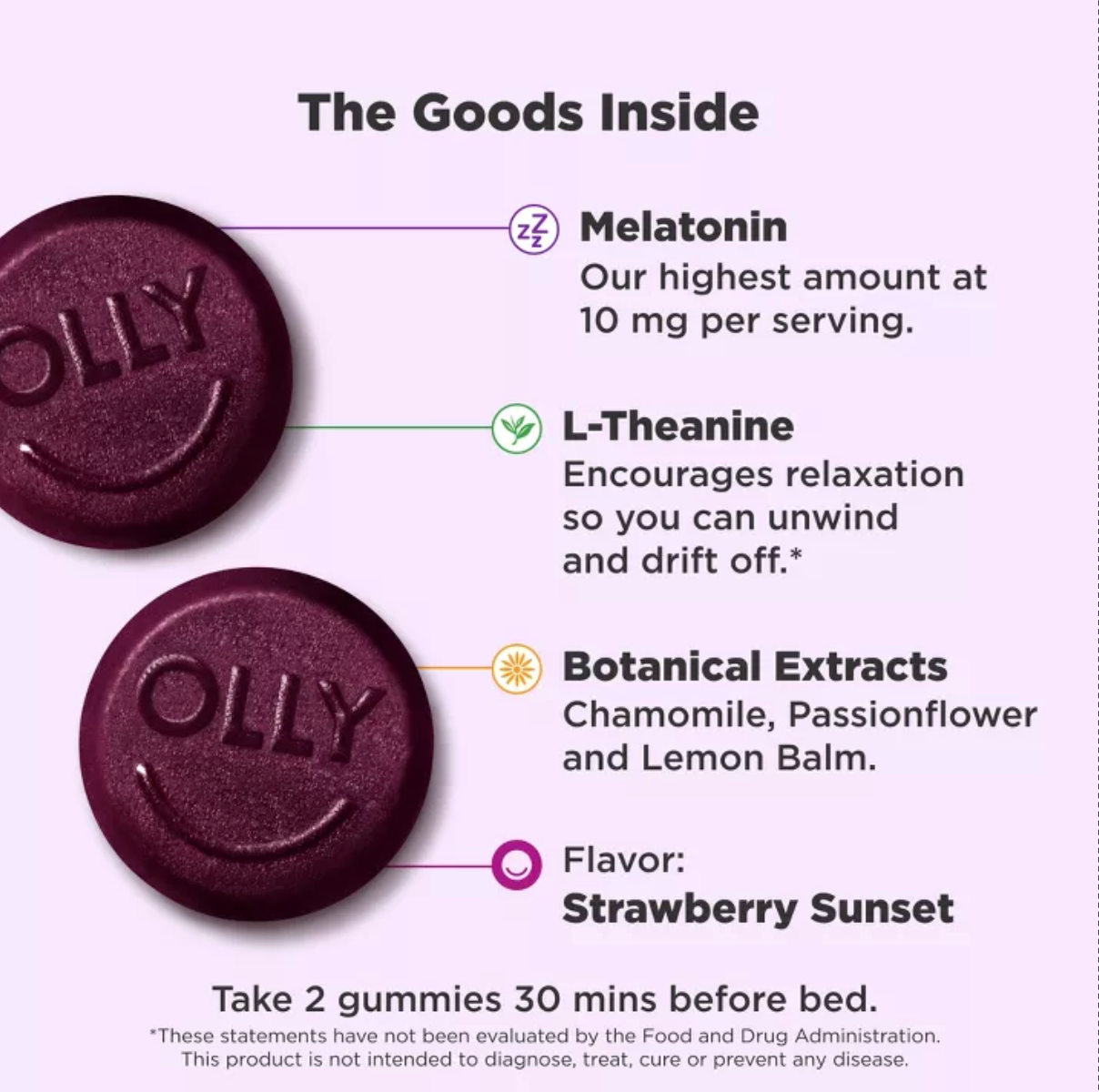 OLLY MAXIMUM SLEEP 10MG VEGAN GUMMIES - STRAWBERRY