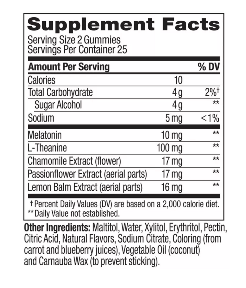 OLLY MAXIMUM SLEEP 10MG VEGAN GUMMIES - STRAWBERRY