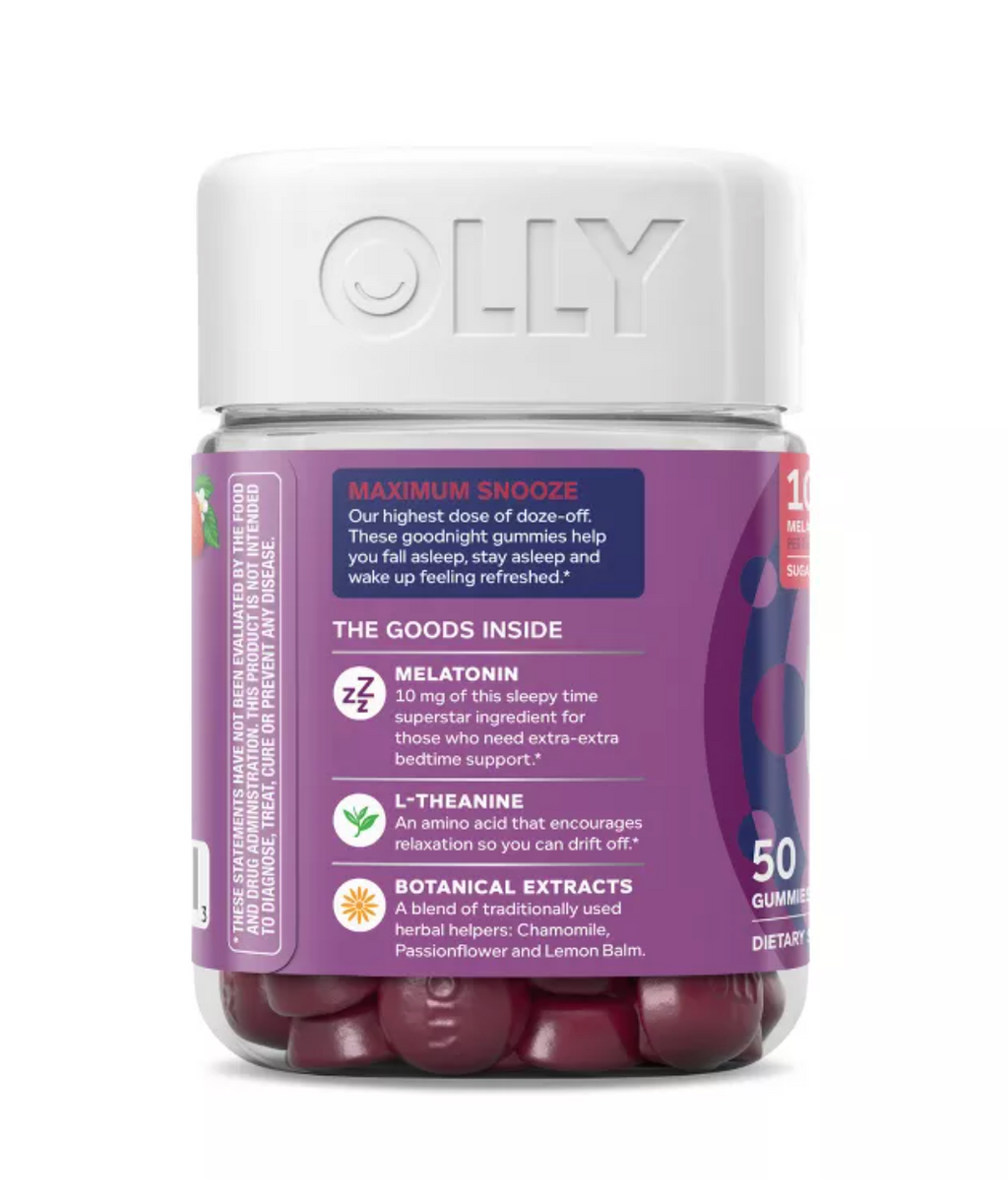 OLLY MAXIMUM SLEEP 10MG VEGAN GUMMIES - STRAWBERRY