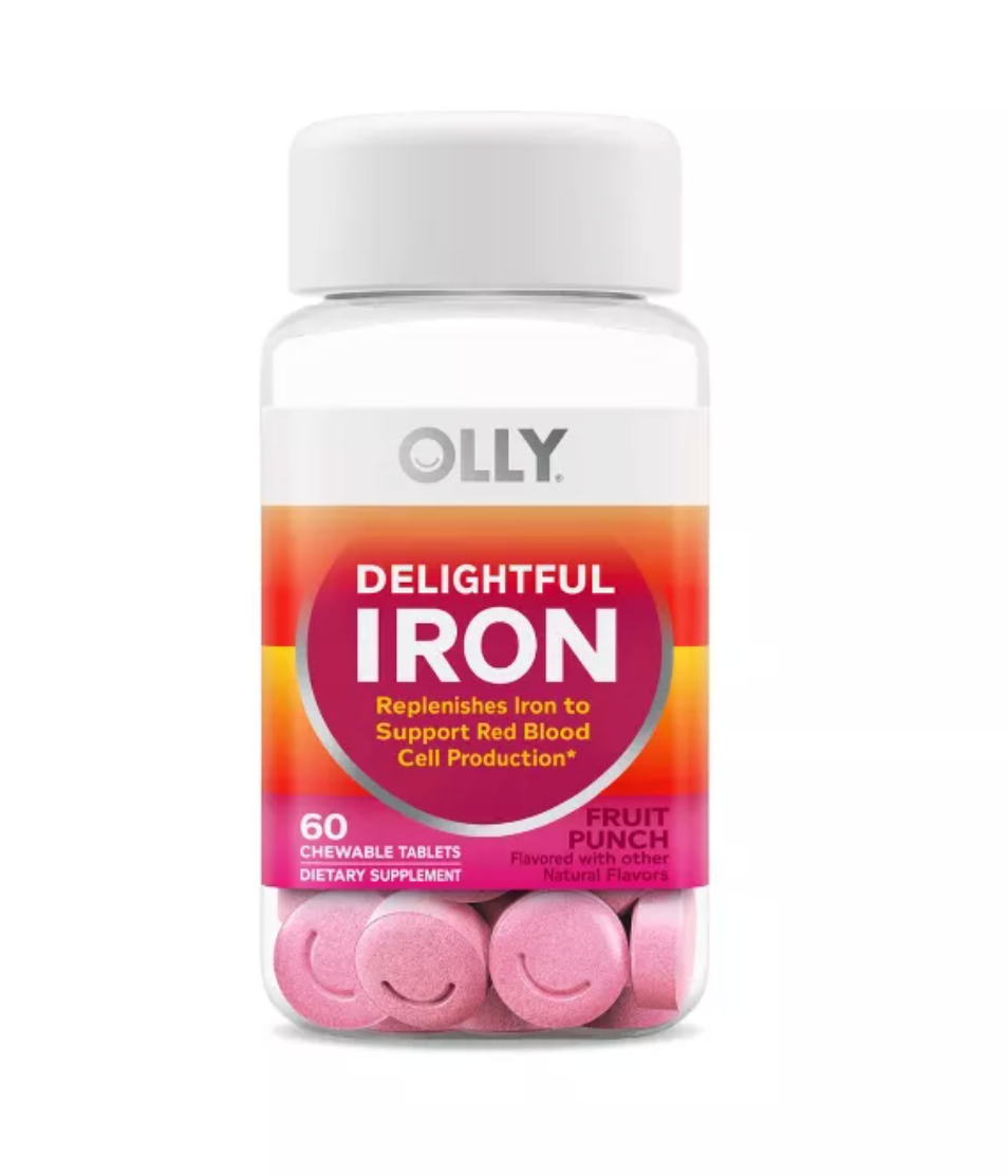 OLLY DELIGHTFUL IRON VITAMIN VEGAN CHEWABLE TABLETS