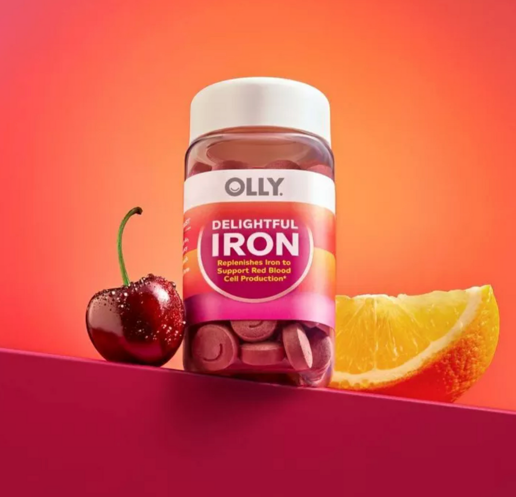 OLLY DELIGHTFUL IRON VITAMIN VEGAN CHEWABLE TABLETS