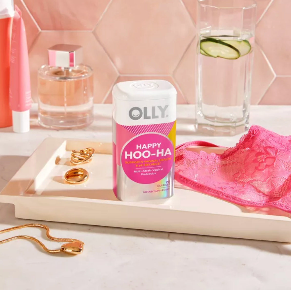 OLLY HAPPY HOO-HA PROBIOTIC CAPSULES FOR WOMEN SUPPORTS, VAGINAL HEALTH AND PH BALANCE