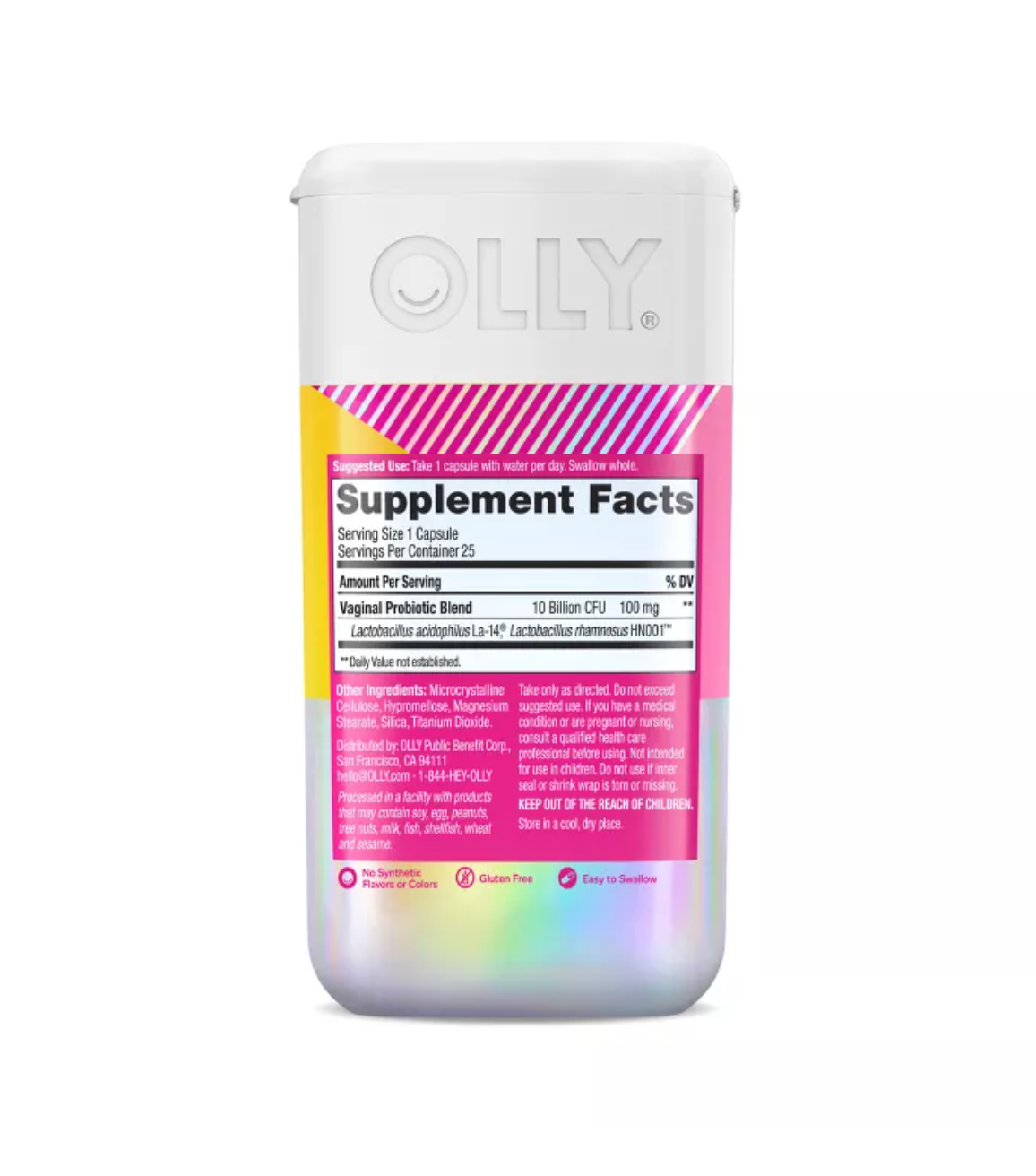 OLLY HAPPY HOO-HA PROBIOTIC CAPSULES FOR WOMEN SUPPORTS, VAGINAL HEALTH AND PH BALANCE