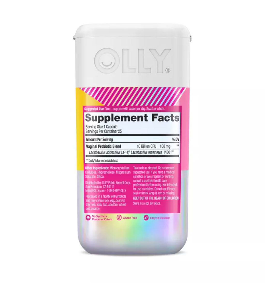 OLLY HAPPY HOO-HA PROBIOTIC CAPSULES FOR WOMEN SUPPORTS, VAGINAL HEALTH AND PH BALANCE