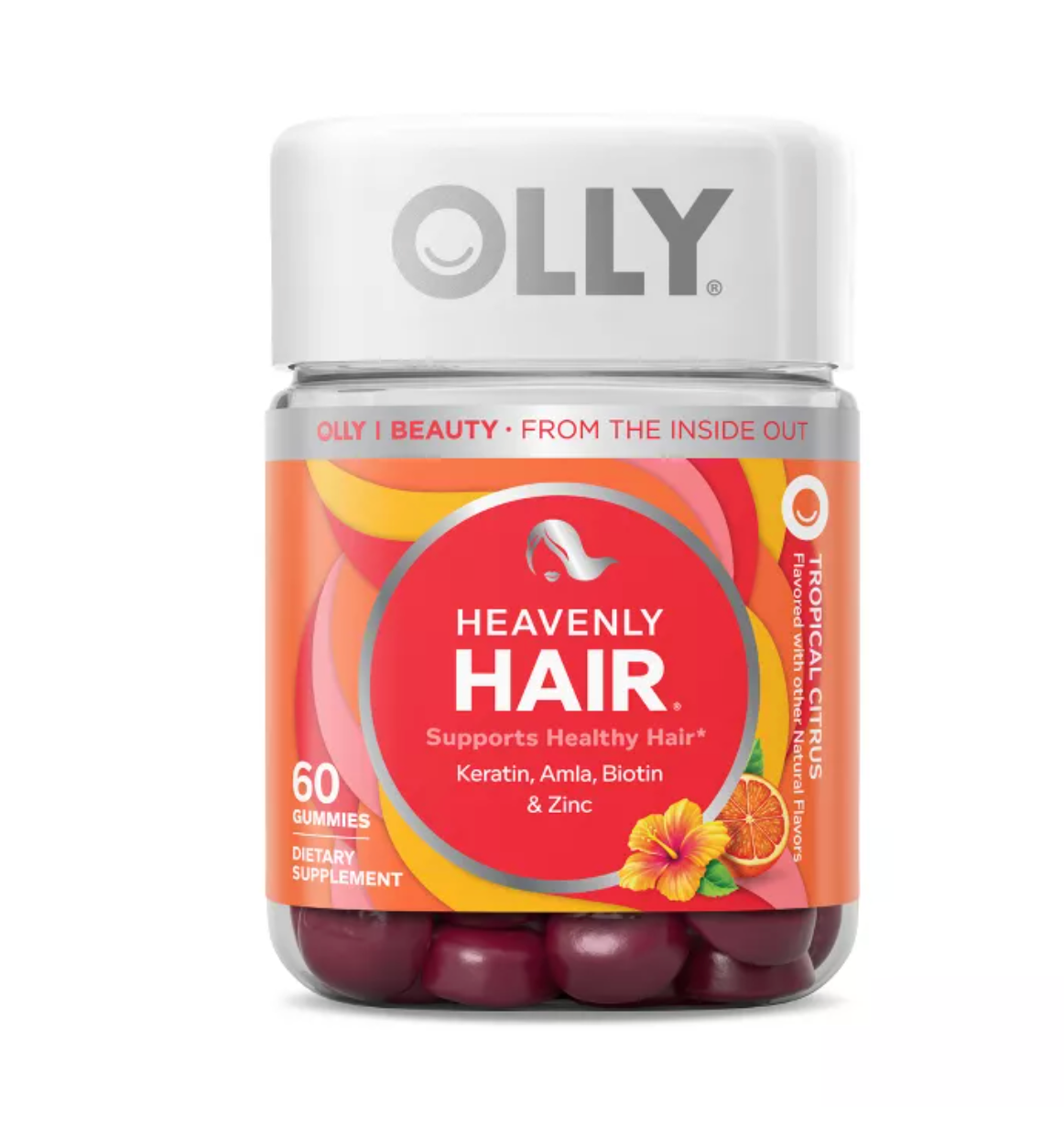 OLLY HEAVENLY HAIR SUPPLEMENT GUMMIES WITH KERATIN, AMLA, BIOTIN & MINERALS