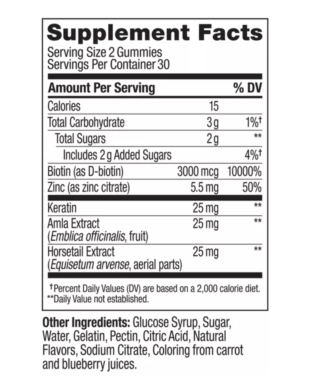 OLLY HEAVENLY HAIR SUPPLEMENT GUMMIES WITH KERATIN, AMLA, BIOTIN & MINERALS