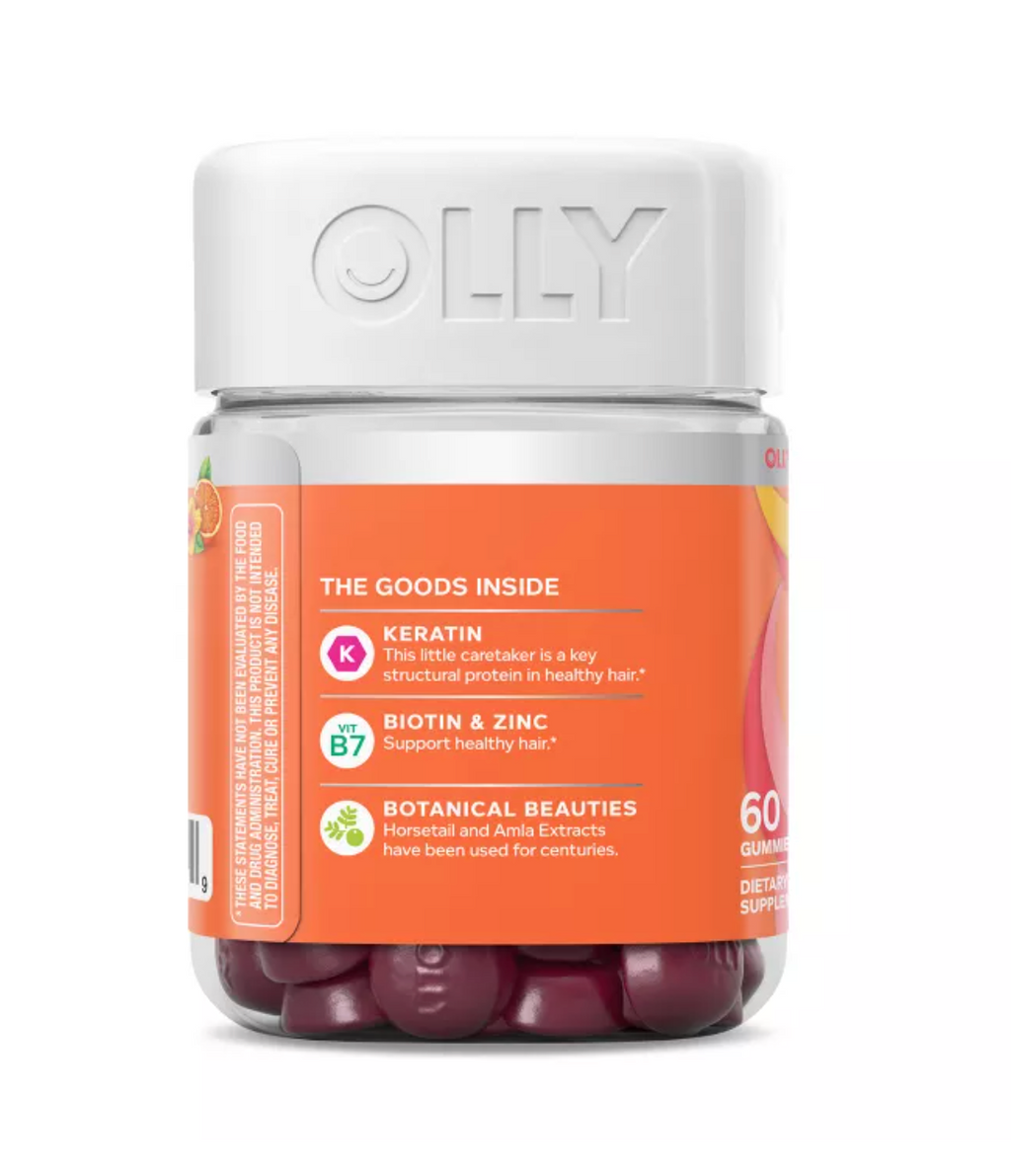 OLLY HEAVENLY HAIR SUPPLEMENT GUMMIES WITH KERATIN, AMLA, BIOTIN & MINERALS