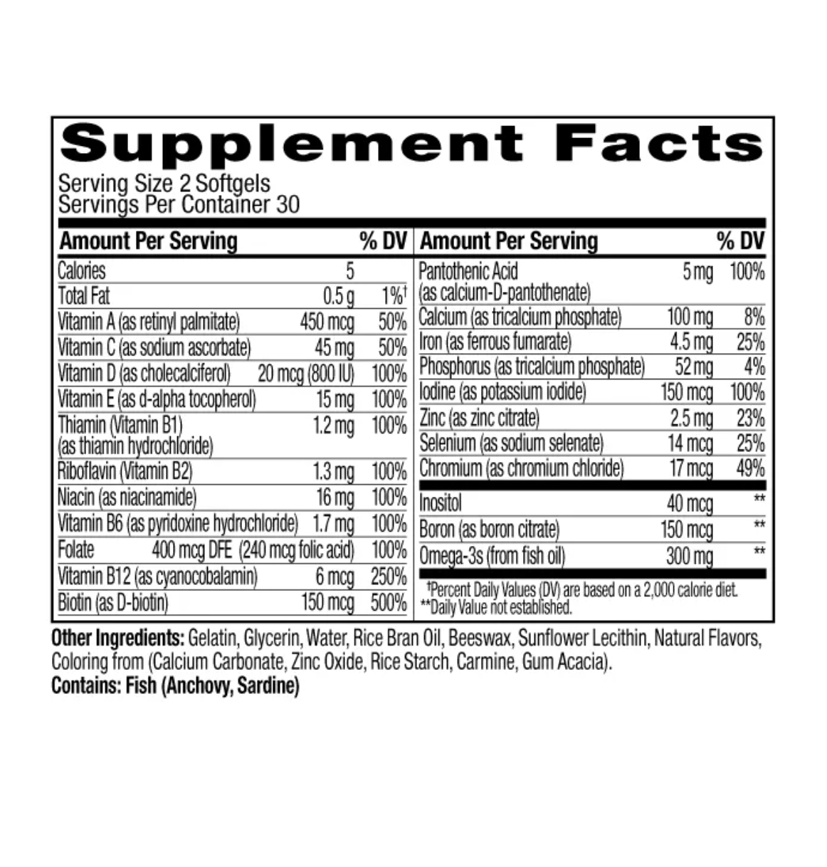 OLLY ULTRA STRENGTH WOMEN'S MULTI + OMEGA-3 DAILY VITAMIN SOFTGELS