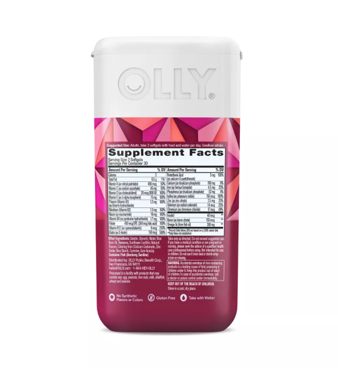 OLLY ULTRA STRENGTH WOMEN'S MULTI + OMEGA-3 DAILY VITAMIN SOFTGELS