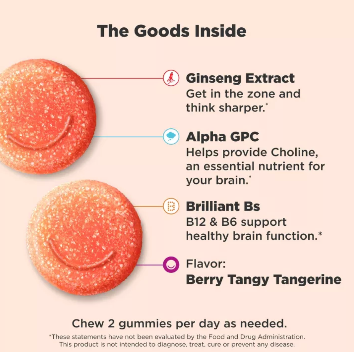 OLLY LASER FOCUS GUMMIES - BERRY TANGY TANGERINE