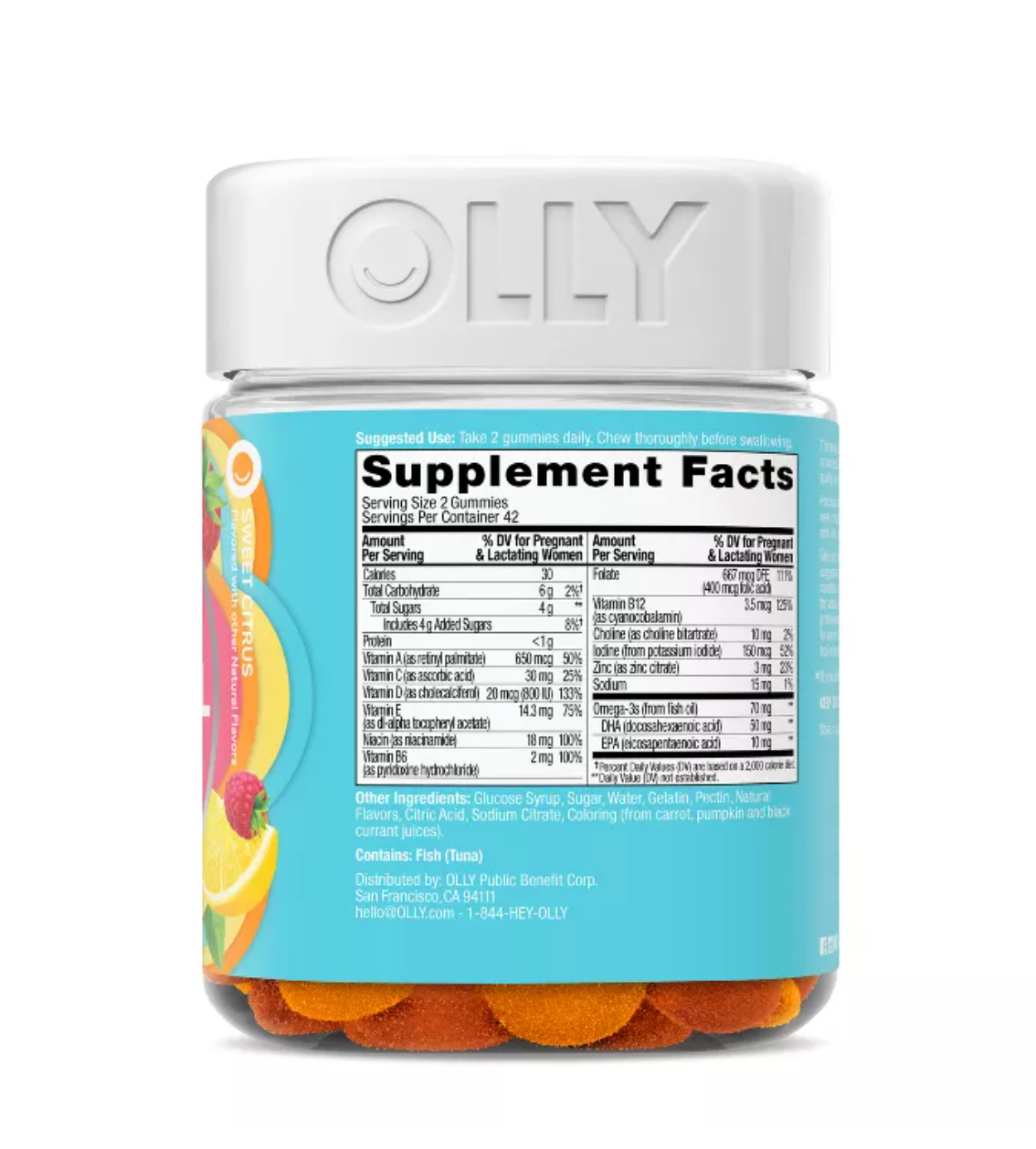 OLLY ESSENTIAL PRENATAL MULTIVITAMIN GUMMIES - SWEET CITRUS