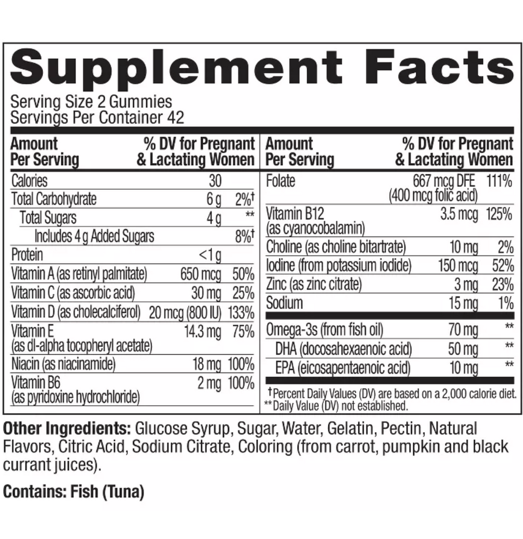 OLLY ESSENTIAL PRENATAL MULTIVITAMIN GUMMIES - SWEET CITRUS