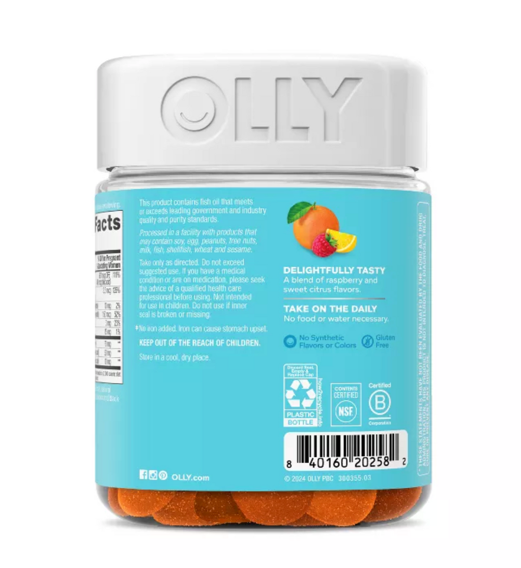 OLLY ESSENTIAL PRENATAL MULTIVITAMIN GUMMIES - SWEET CITRUS