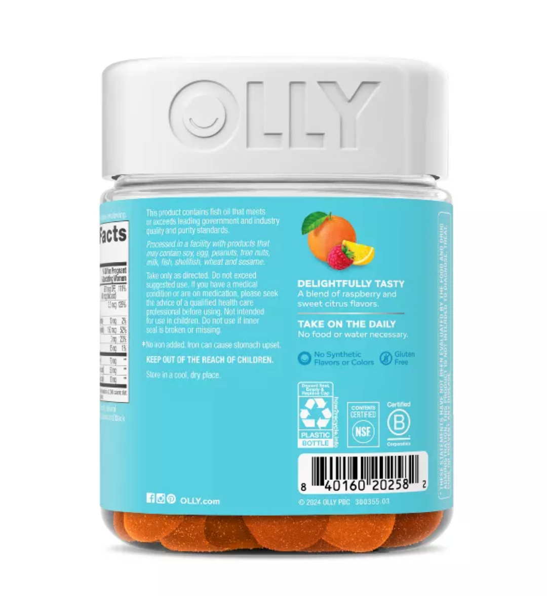 OLLY ESSENTIAL PRENATAL MULTIVITAMIN GUMMIES - SWEET CITRUS