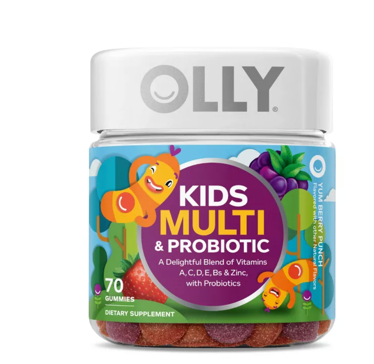 OLLY KIDS' MULTIVITAMIN + PROBIOTIC GUMMIES - BERRY PUNCH