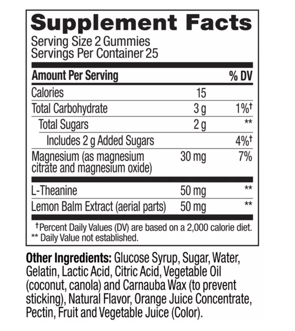 OLLY KIDS CHILLAX SUPPLEMENT GUMMIES WITH MAGNESIUM, L-THEANINE & LEMON BALM - SUNNY SHERBET