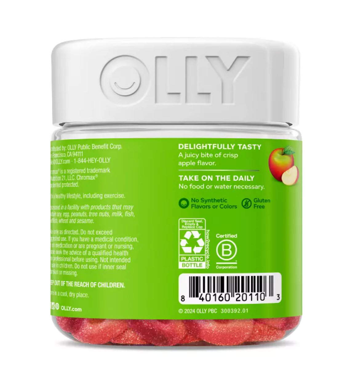 OLLY METABOLISM GUMMY RINGS WITH APPLE CIDER VINEGAR, VITAMIN B12 & CHROMIUM - APPLE