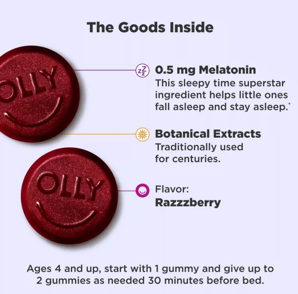 OLLY KIDS' SLEEP GUMMIES WITH .5MG MELATONIN - RASPBERRY