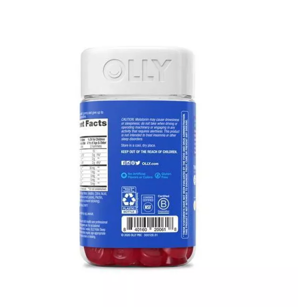 OLLY KIDS' SLEEP GUMMIES WITH .5MG MELATONIN - RASPBERRY