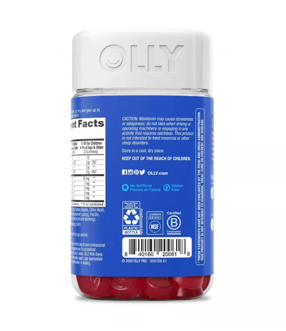 OLLY KIDS' SLEEP GUMMIES WITH .5MG MELATONIN - RASPBERRY